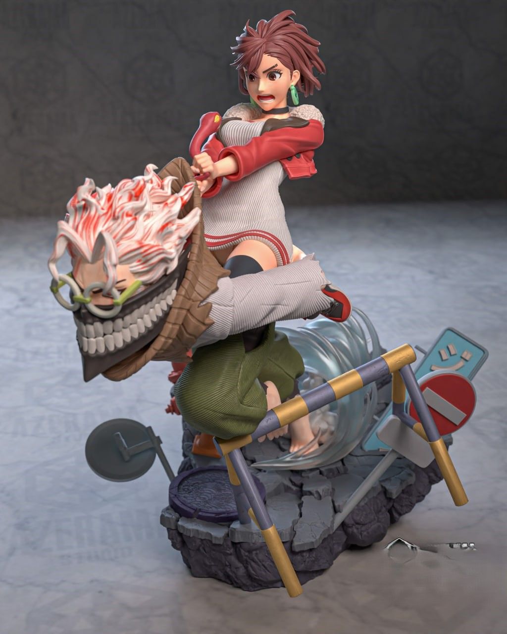 Momo And Okarun Statue | Dandadan Fan Art by Azerama SFW,NSFW 3d printed,3d printed statue,nsfw statue,Momo And Okarun statue,Dandadan statue