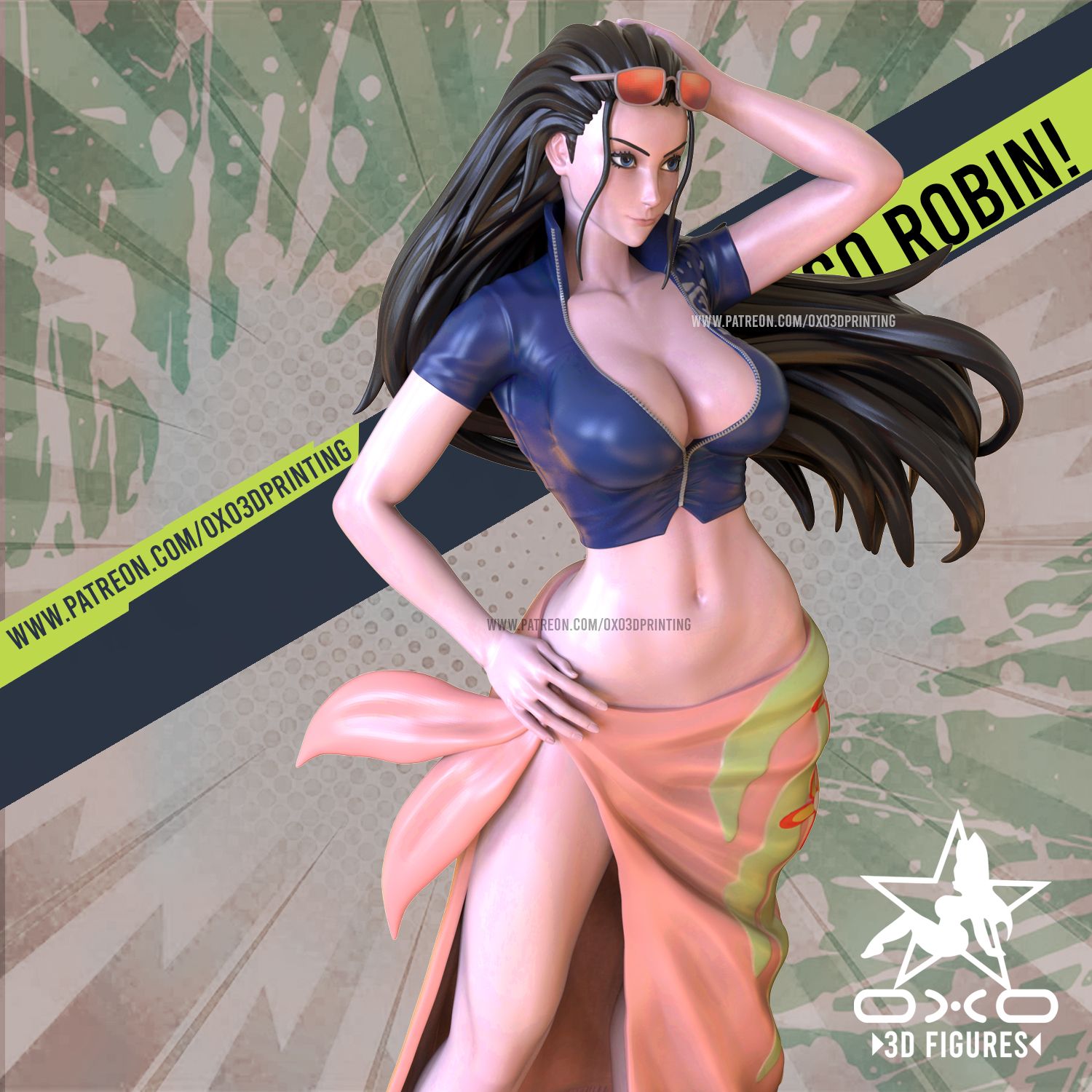 Nico Robin Statue | One Piece Fan Art by OXO3D SFW,NSFW 3d printed,3d printed statue,3d printed figure,Nico Robin Statue,One Piece,nsfw statue