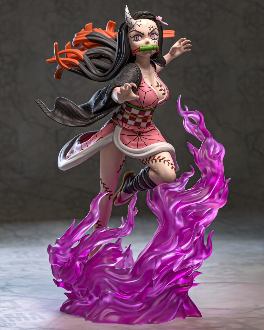 Nezuko Demon Awakened Statue | Demon Slayer Fan Art by Azerama SFW,NSFW 3d printed,3d printed statue,nsfw statue,Nezuko Demon statue,Demon Slayer statue