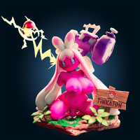 Estatua Tinkaton Short | Pokemon Fan art por Officer Rhu SFW,NSFW,Futa 3d printed,Tinkaton statue,futa statue,pokemon statue,furry statue,nsfw statue,futa figurines,futanari figurines,futanari statue