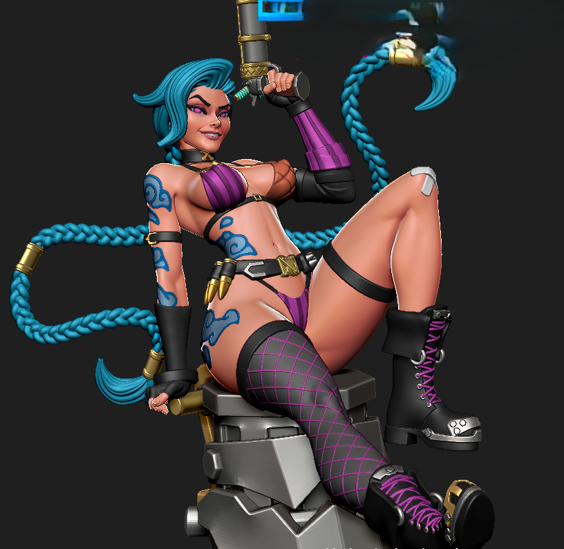 Jinx Statue | League of Legends Fan Art by Digital Dark SFW,NSFW,Futa 3d printed statue,3d printed,nsfw statue,3d printed figure,Jinx Statue,League of Legends Statue,futa statue