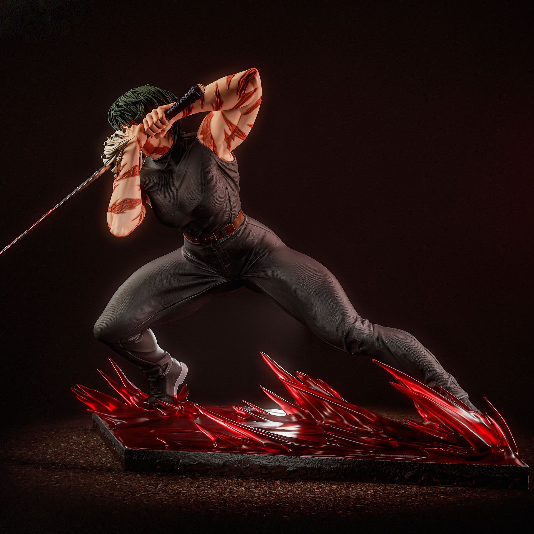 Maki Zenin Statue | Jujutsu Kaisen Fan Art by Gatsu SFW,NSFW,Futa 3d printed statue,3d printed,nsfw statue,futa statue,Maki Zenin Statue,Jujutsu Kaisen statue,futa figurines,futanari figurines,futanari statue