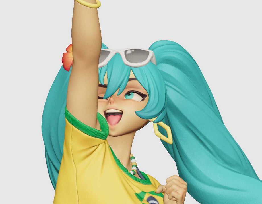 Brazilian Miku Statue | Vocaloid Fan Art by Freyas Fantasys SFW,NSFW,Futa 3d printed statue,3d printed,3d printed figure,Vocaloid Statue,Brazilian Miku Statue,nsfw statue,futa figurines,futanari figurines,futanari statue,futa statue