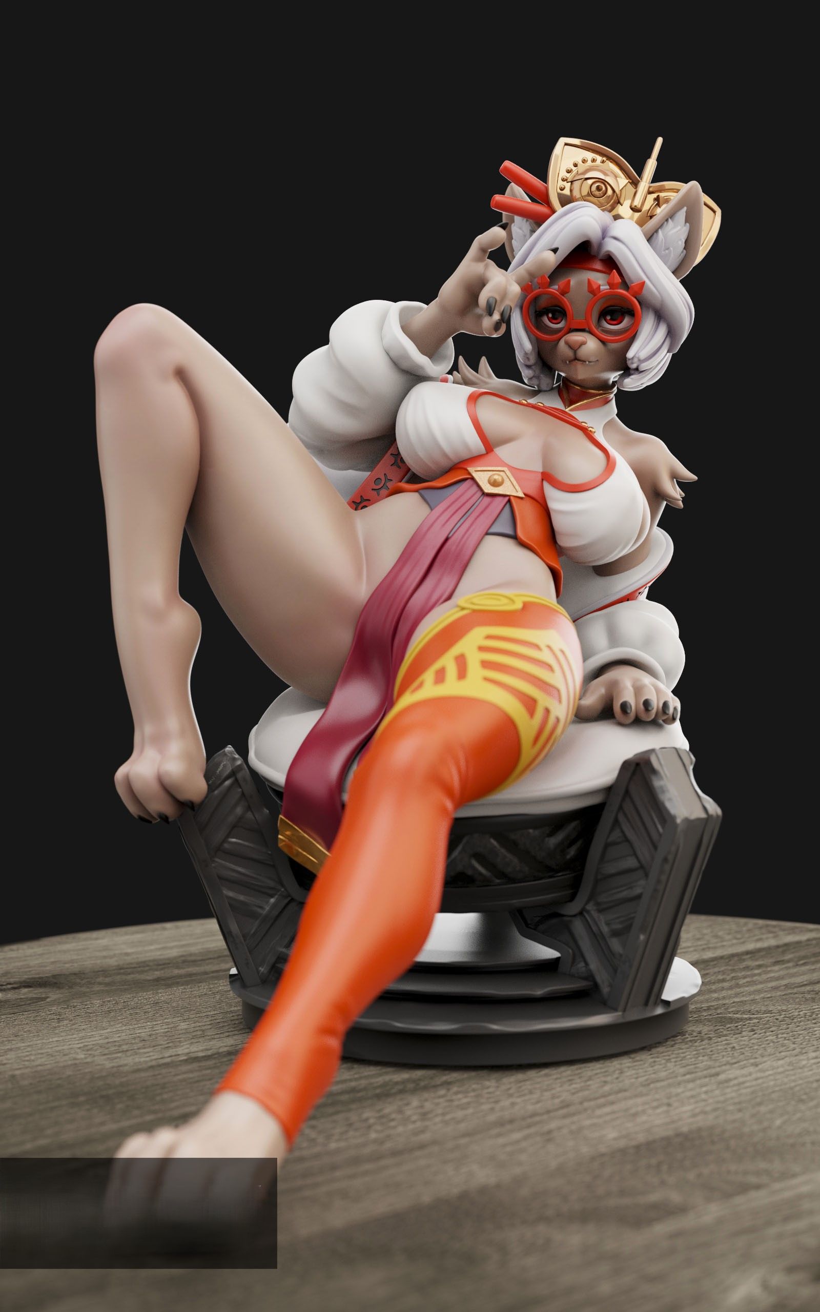 Purah Furry Statue | The Legend of Zelda Fan Art by Anyonensfw SFW,NSFW,Futa 3d printed,3d printed statue,nsfw statue,futa statue,Purah Statue,The Legend of Zelda Statue