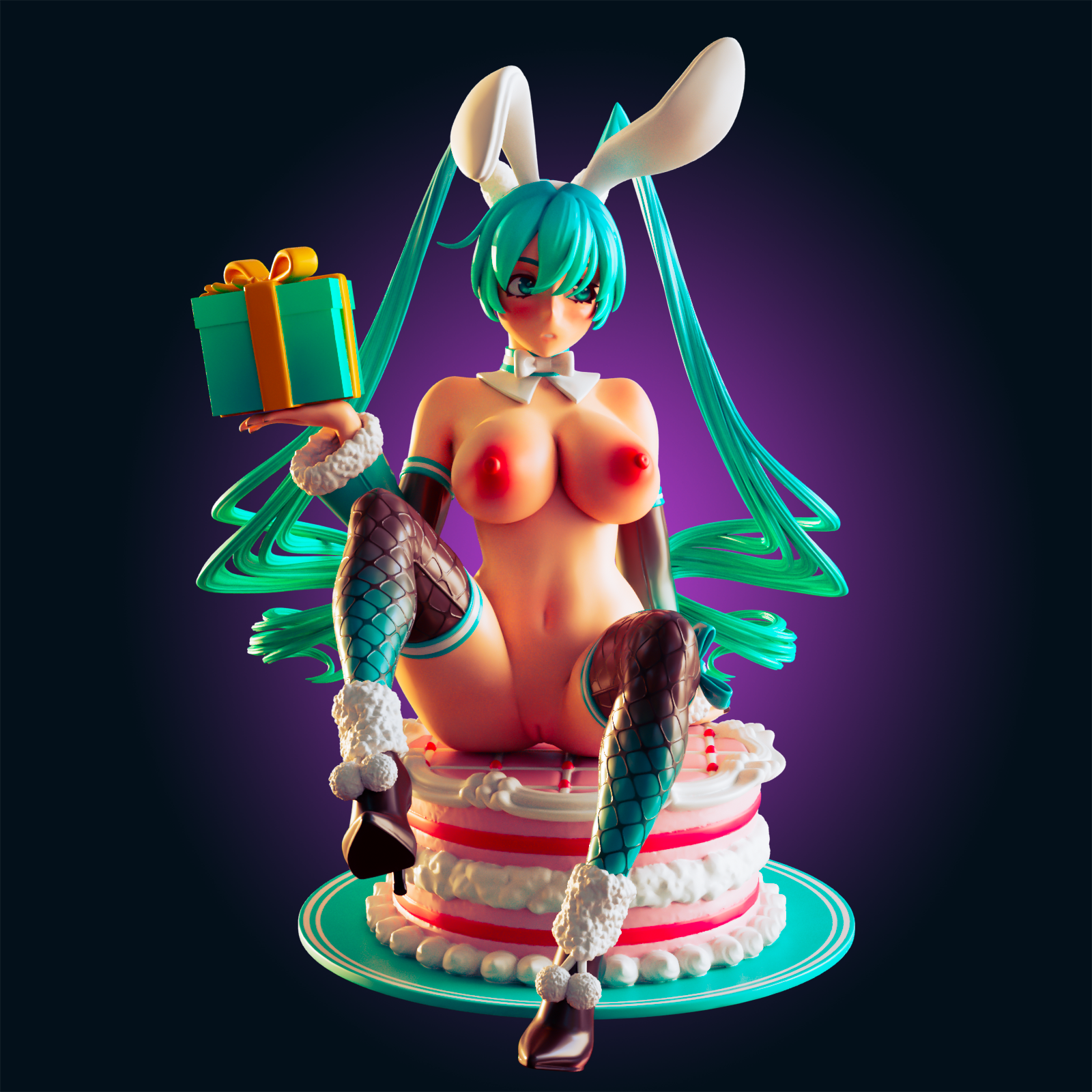 Hatsune Miku Bunny Girl Statue | Vocaloid Fan Art by Officer Rhu SFW,NSFW,Futa 3d printed,Hatsune Miku Bunny Girl statue,futa statue,Vocaloid statue,furry statue,nsfw statue