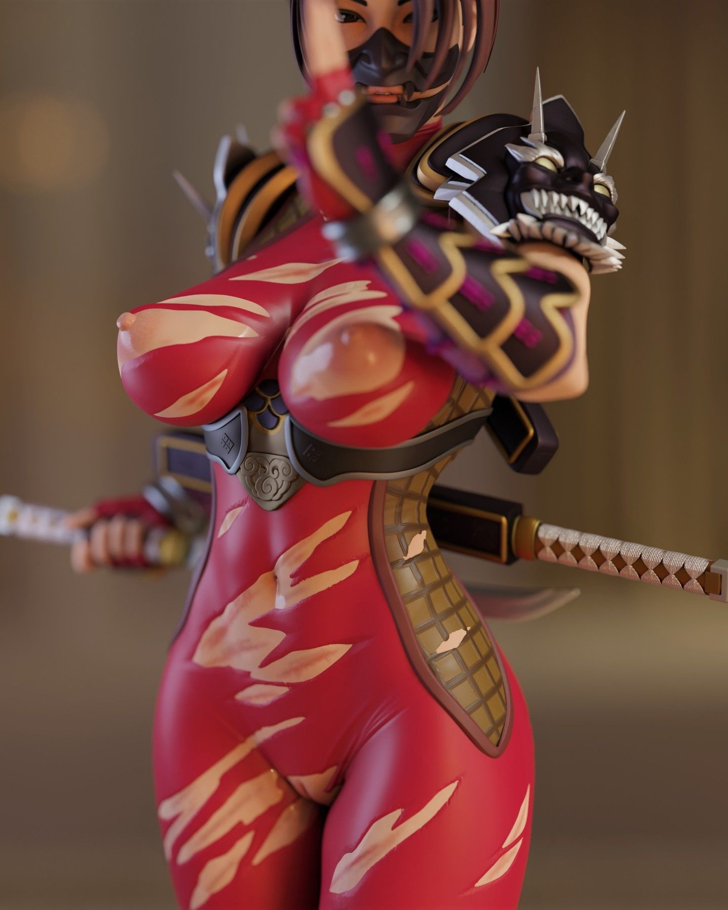 Taki Statue | Soul Calibur Fan Art by Momoji3d SFW,NSFW null