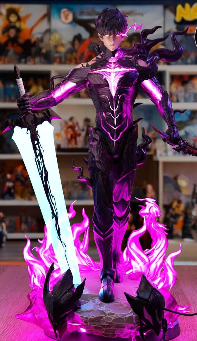 Sung Jin-Woo Statue | Solo leveling Fan Art by LionRealm SFW 3d printed statue,Solo leveling,3d printed,Sung Jin woo Statue,Jinwoo Statue,shadow monarch