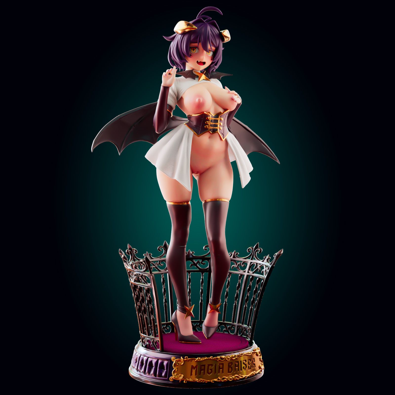 Magia Baiser Statue | Gushing Over Magical Girls Fan Art by Officer Rhu SFW,NSFW,Futa 3d printed statue,3d printed,3d printed figure,Magia Baiser Statue,Gushing Over Magical Girls Statue,futa statue,futa figurines,futanari figurines,futanari statue