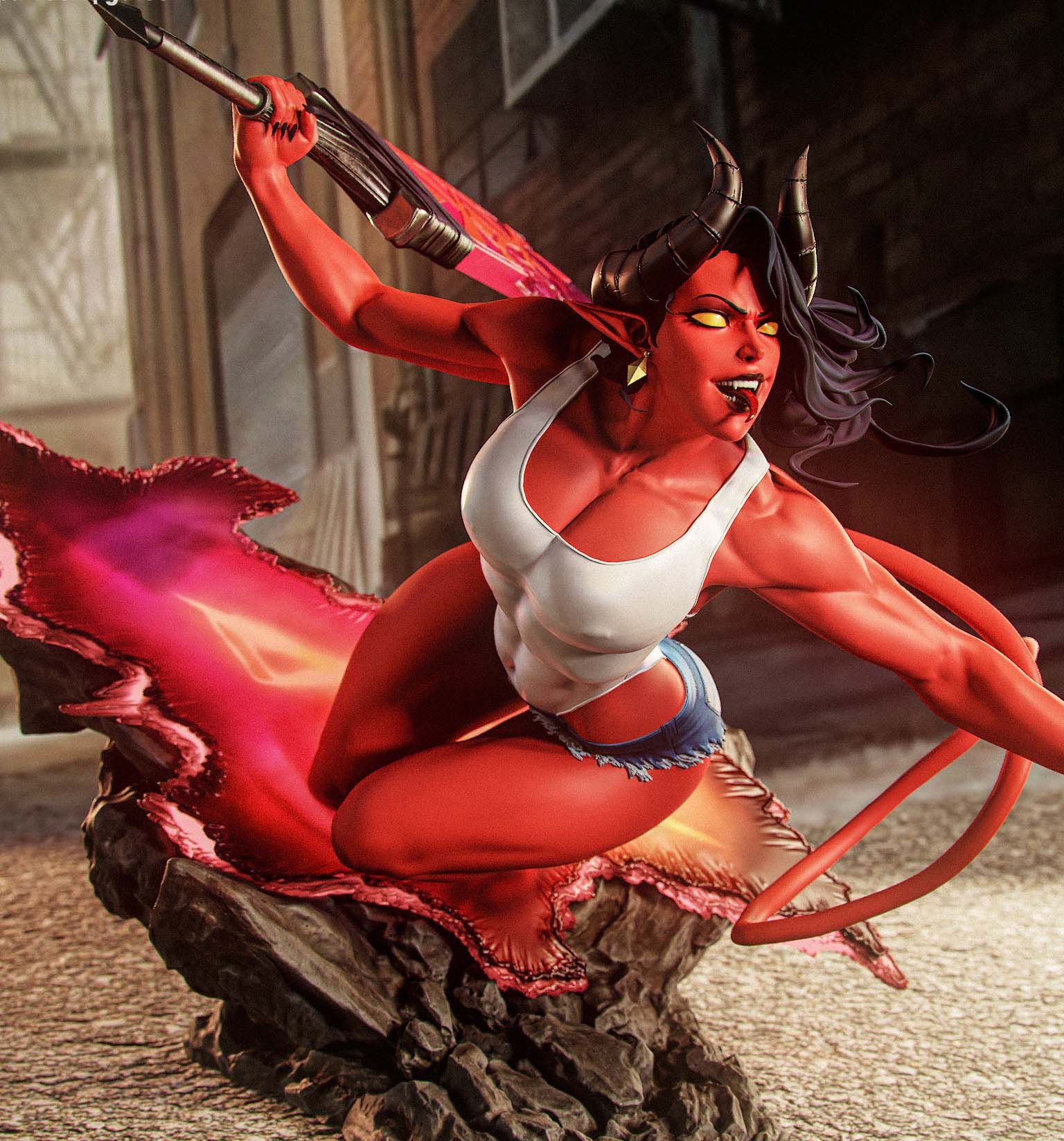 Malevola Statue | Dispatch Fan Art by Gatsu SFW,NSFW,Futa 3d printed statue,3d printed,nsfw statue,futa statue,Malevola Statue,Dispatch statue,futa figurines,futanari figurines,futanari statue