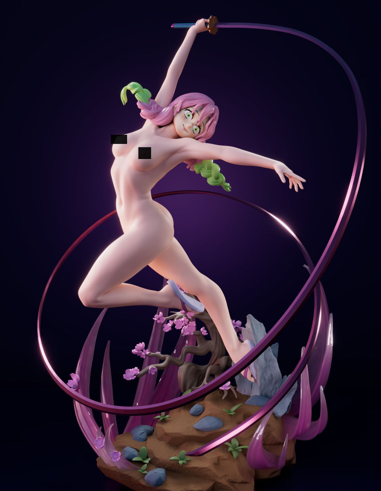 Mitsuri Statue | Demon Slayer Fan Art by CW Studios SFW,NSFW 3d printed statue,Demon Slayer statue,3d printed,Mitsuri Statue,3d printed figure