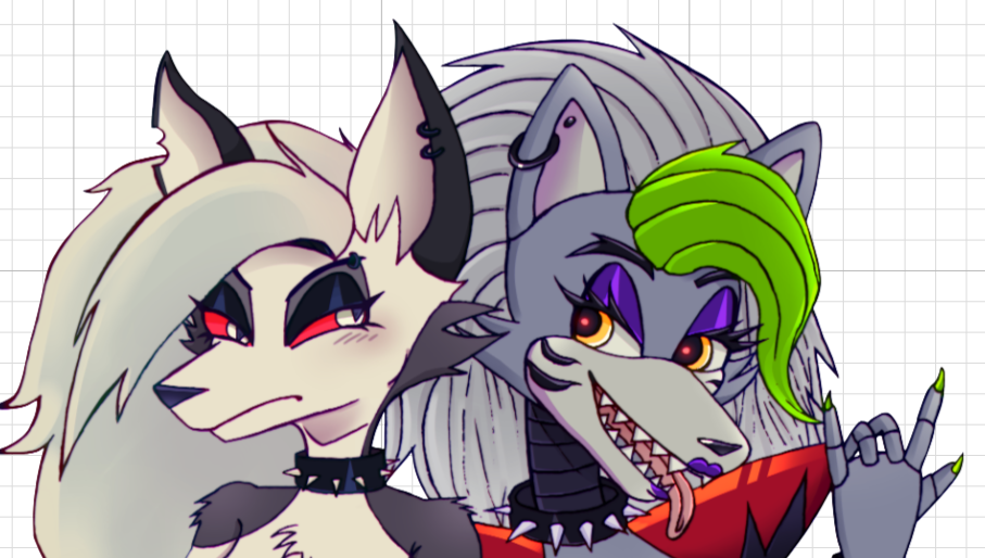 Lonna x Roxanne Sticker | Five Nights at Freddy's x Helluva Boss Vinyl Sticker NSFW roxanne sticker,nsfw sticker,stickers,Nights at Freddy's,furry sticker,loona sticker,Helluva Boss