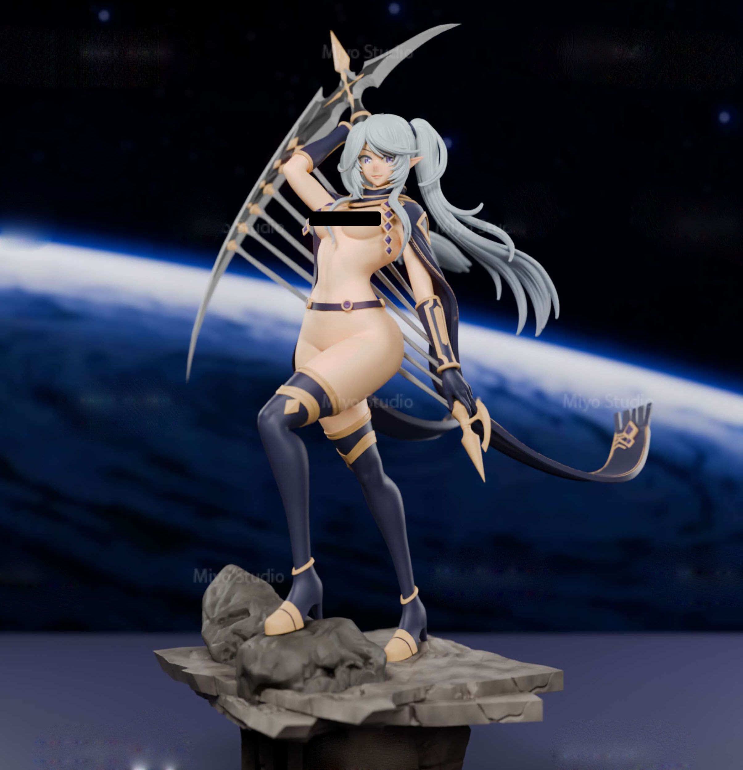 Epsilon Statue | The Eminence In Shadow Fan Art by MiyoStudio SFW,NSFW 3d printed statue,Epsilon statue,3d printed,The Eminence In Shadow Statue,3d printed figure,nsfw statue