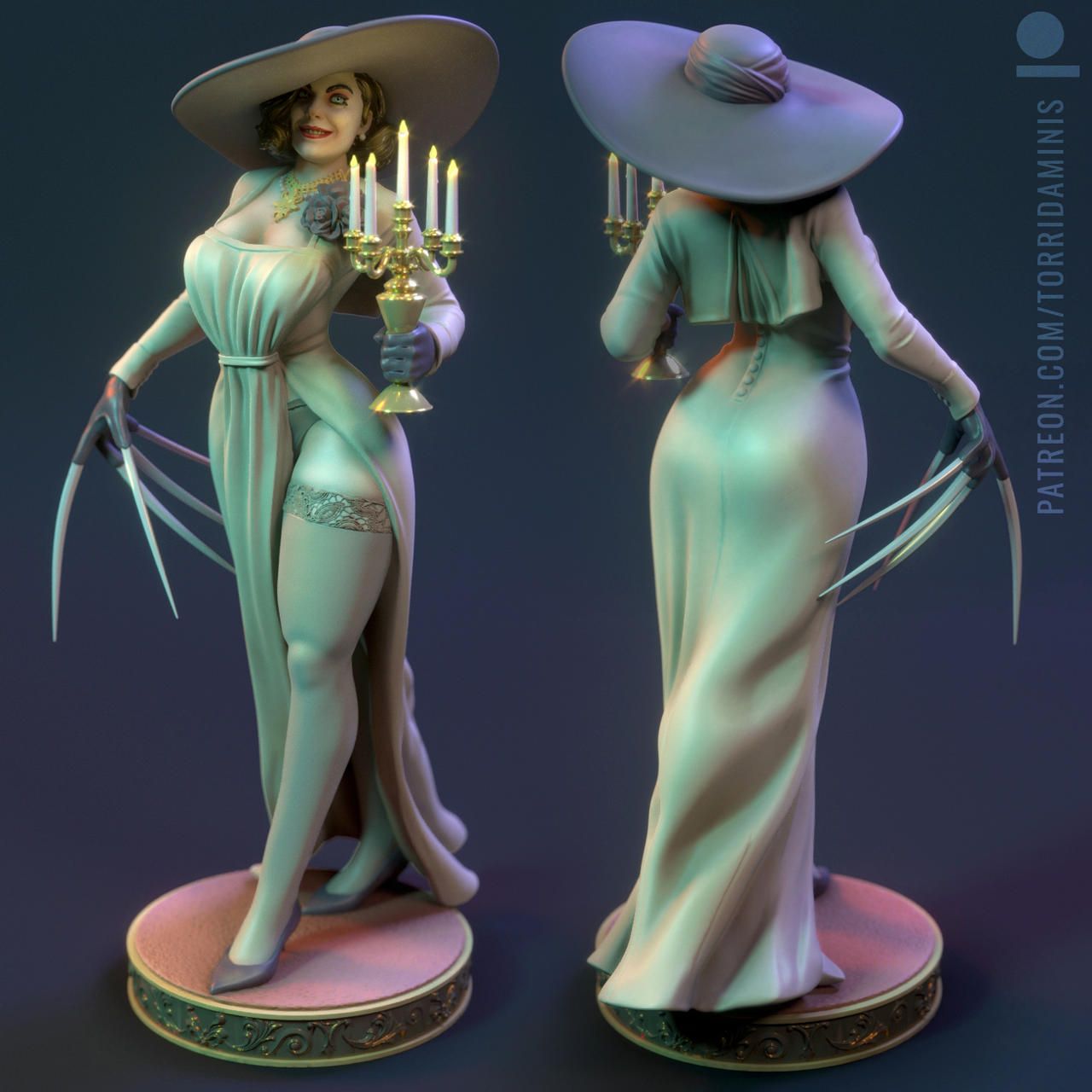 Lady Dimitrescu Statue | Resident Evil Fan Art by Torrida Minis SFW,NSFW 3d printed,3d printed statue,lady dimitrescu figure,lady dimitrescu statue,nsfw statue,Resident Evil