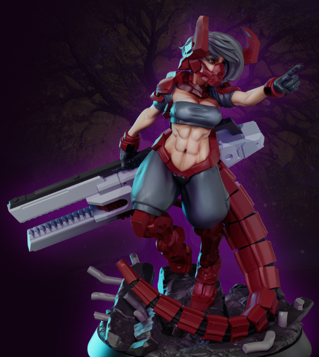 Kuzar, The Mecha Oni Miniature | DnD Fan Art by Gaz Minis SFW,NSFW 3d printed,miniature,dnd miniature,Kuzar, The Mecha Oni,3d printed miniature,nsfw miniature