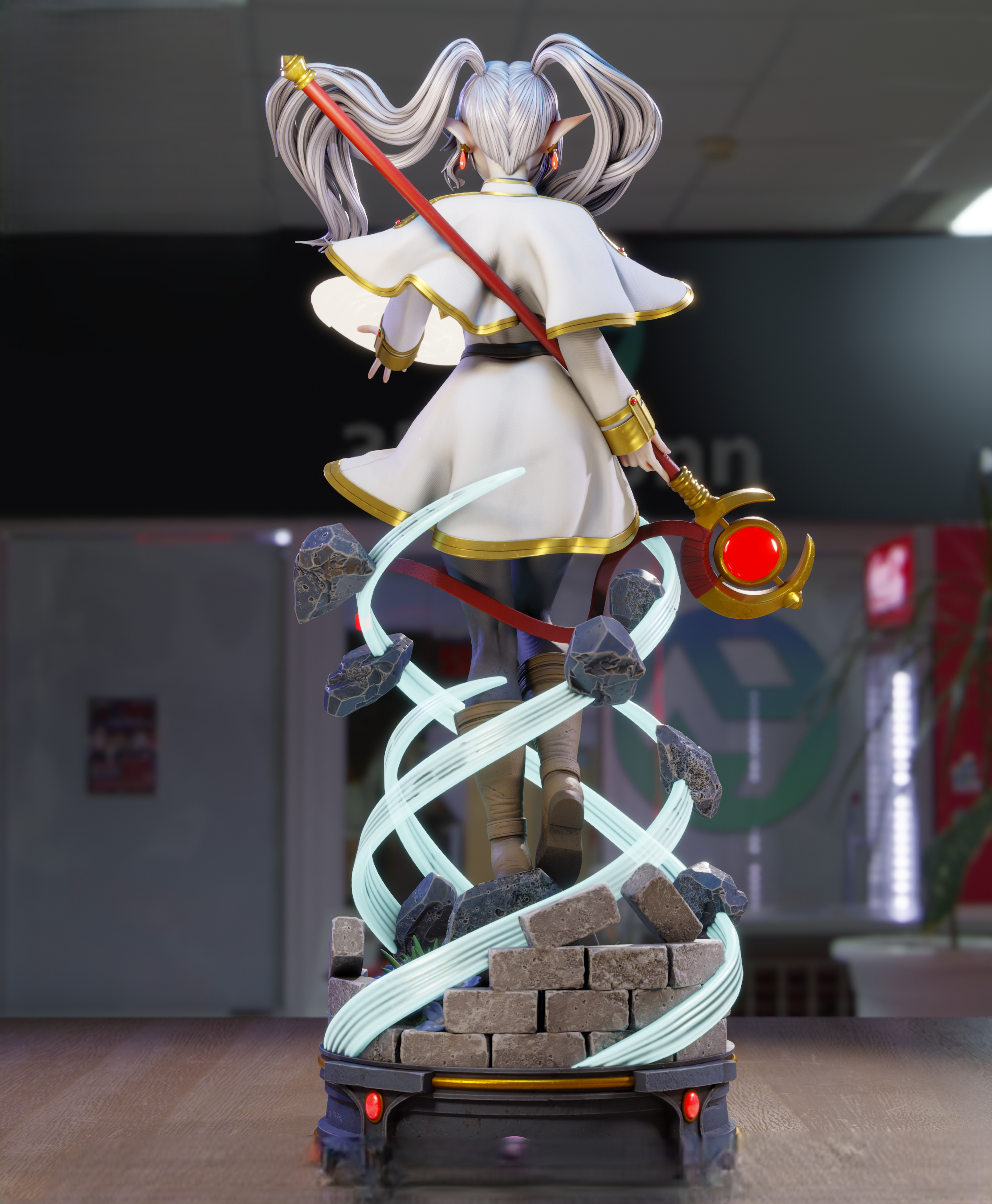 Frieren Statue | Frieren: Beyond Journey's End Fan Art by 3Dmoonn SFW 3d printed,3d printed statue,Frieren Statue,Frieren: Beyond Journey's End statue