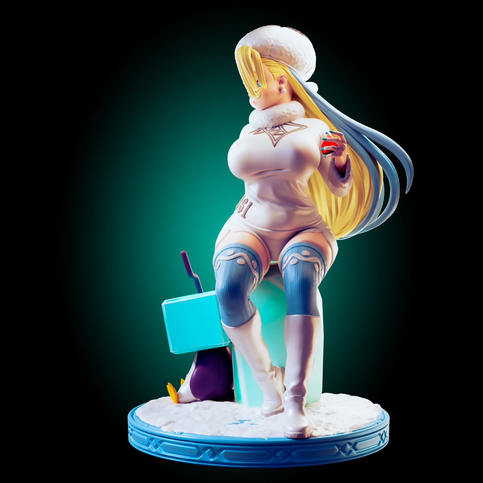 Melony Trainer Ultra Thicc Statue | Pokémon Fan Art by Officer Rhu SFW,NSFW,Futa 3d printed statue,3d printed,nsfw statue,futa statue,Melony Trainer Statue,pokemon statue