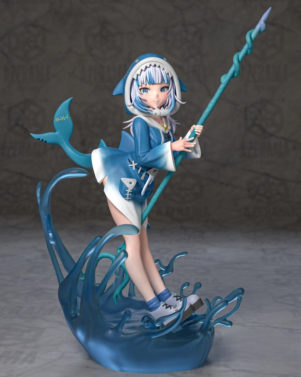 Gawr Gura Statue | Hololive Fan Art by Azerama SFW,NSFW 3d printed,3d printed statue,nsfw statue,Gawr Gura statue,Hololive statue