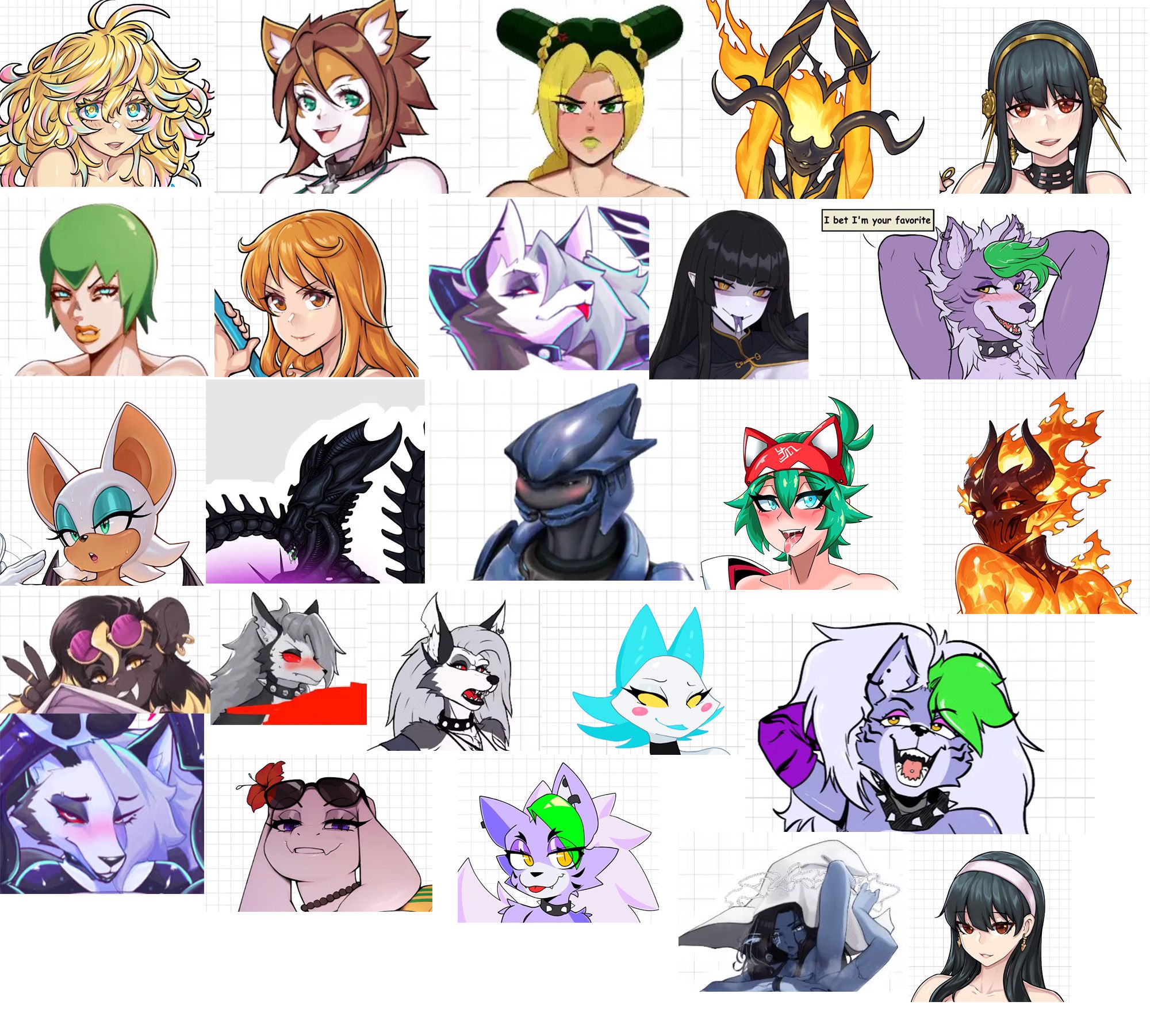 Mixed Mega Pack Sticker | Original Vinyl Sticker SFW And NSFW nsfw sticker,furry sticker,loona sticker,sfw sticker