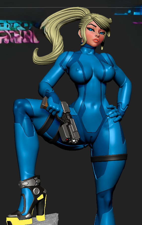 Samus Aran Statue | Metroid Fan Art by Digital Dark SFW,NSFW,Futa 3d printed statue,3d printed,nsfw statue,3d printed figure,Samus Aran Statue,Metroid Statue,futa statue