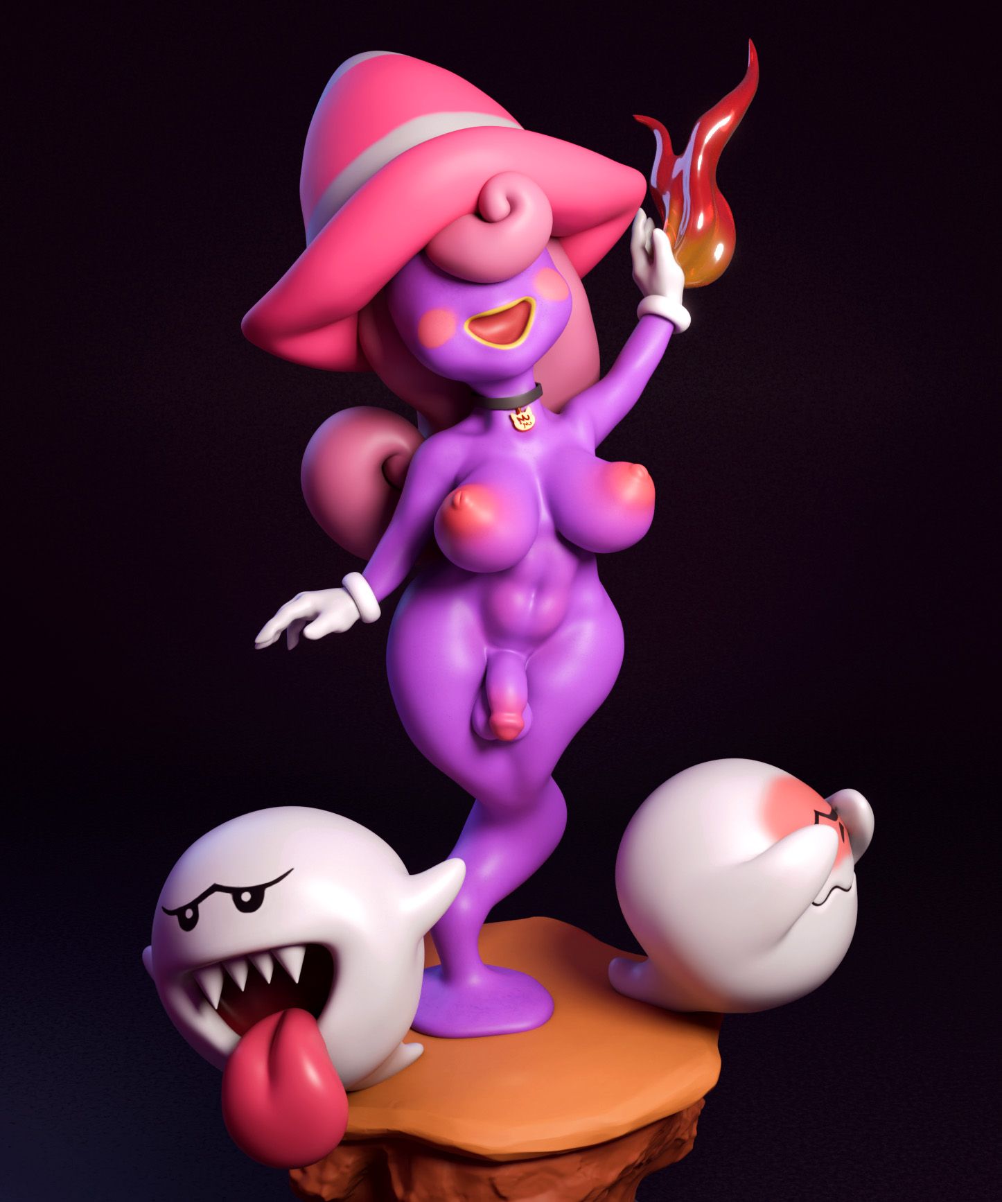 Vivian Ghost Furry Statue | Super Mario Fan Art by mowmaw NSFW,Futa 3d printed,Vivian Ghost statue,futa statue,Super Mario statue,furry statue,nsfw statue,futa figurines,futanari figurines,futanari statue