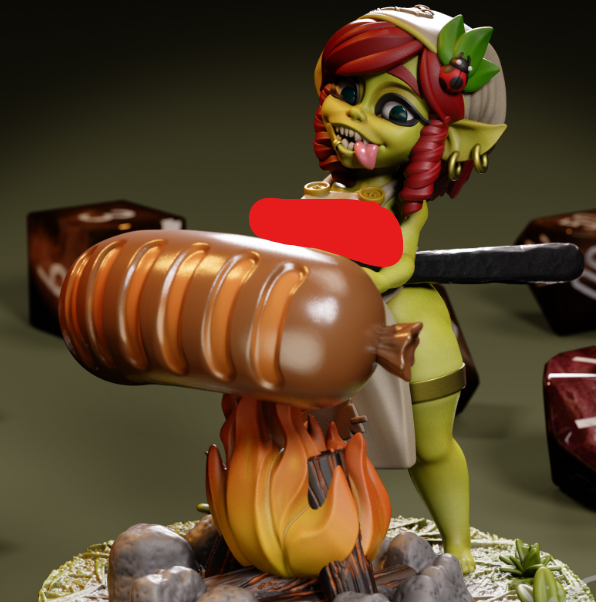 Campfire Goblin Girl Miniature | DnD Fan Art by Jigglystix NSFW 3d printed,miniature,dnd miniature,Campfire Goblin Girl,3d printed miniature,nsfw miniature