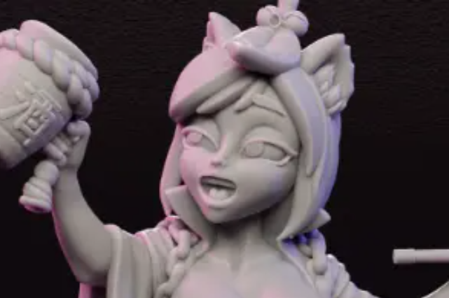 Drunk Tanuki Ninja Miniature | DnD Fan Art by Jigglystix SFW,NSFW 3d printed,miniature,dnd miniature,Drunk Tanuki Ninja,3d printed miniature,nsfw miniature