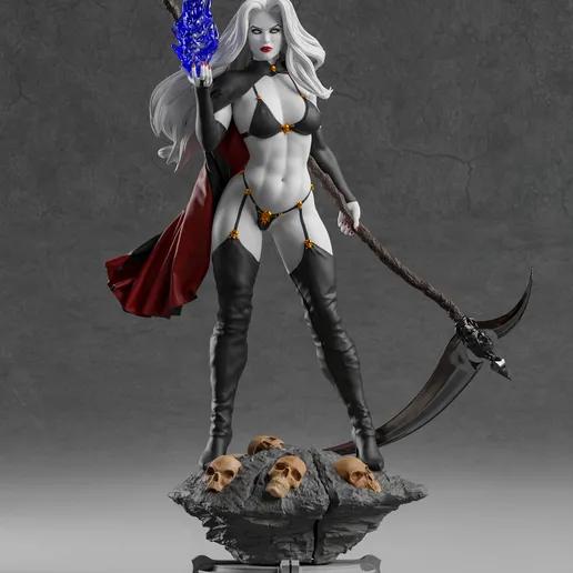 Lady Death Statue | Vampirella Fan Art by Abe3D SFW,NSFW 3d printed statue,lady death,vampirella,3d printed figure,3d printed,nsfw statue