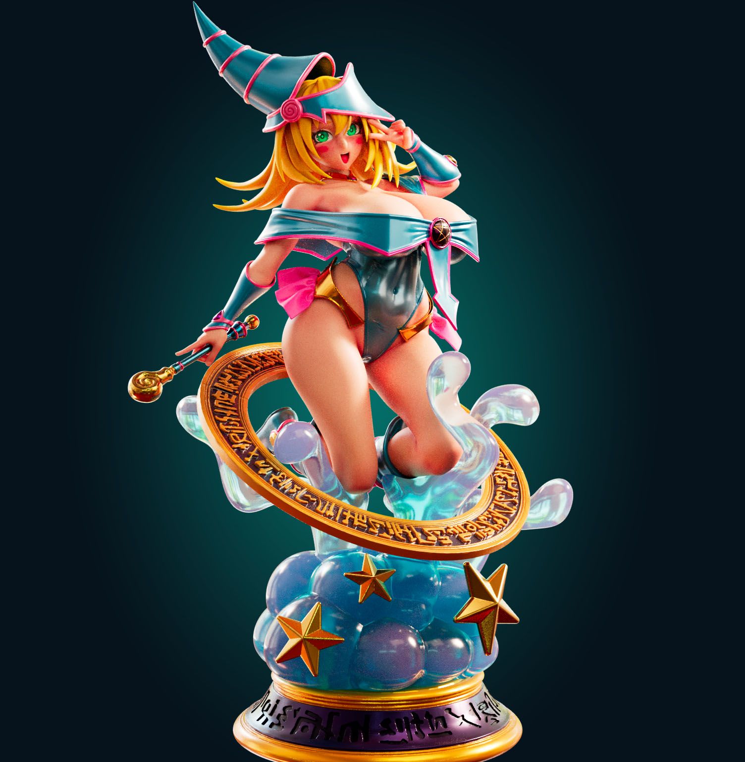 Statua Dark Magician Girl | Yu-Gi-Oh! Fan art di Officer Rhu SFW,NSFW,Futa 3d printed statue,3d printed,3d printed figure,Dark Magician Girl Statue,Yu-Gi-Oh! Statue,futa statue,futa figurines,futanari figurines,futanari statue