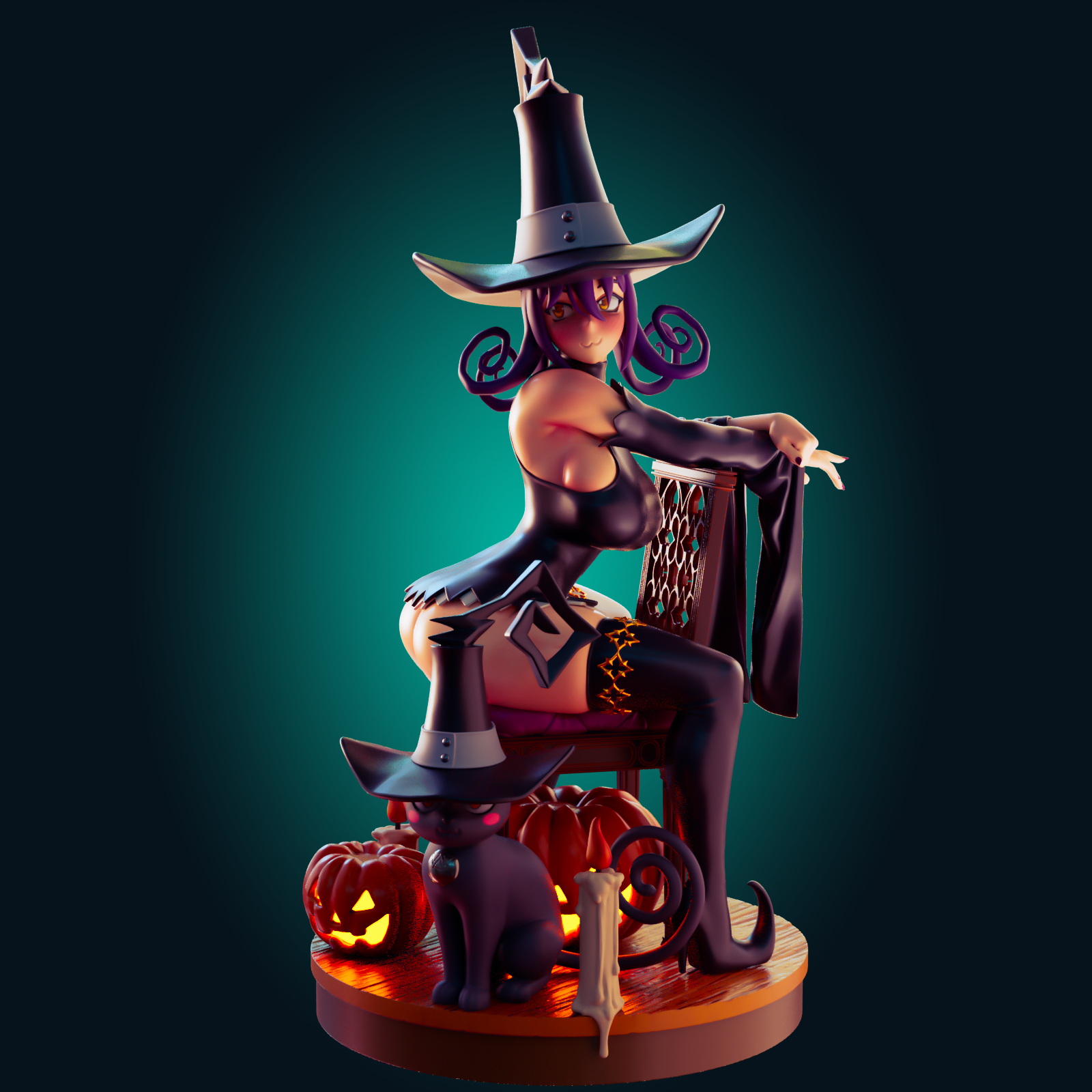 Blair Witch Statue | Soul Eater Fan Art by Officer Rhu SFW,NSFW,Futa 3d printed,Blair Witch statue,futa statue,Soul Eater statue,furry statue,nsfw statue