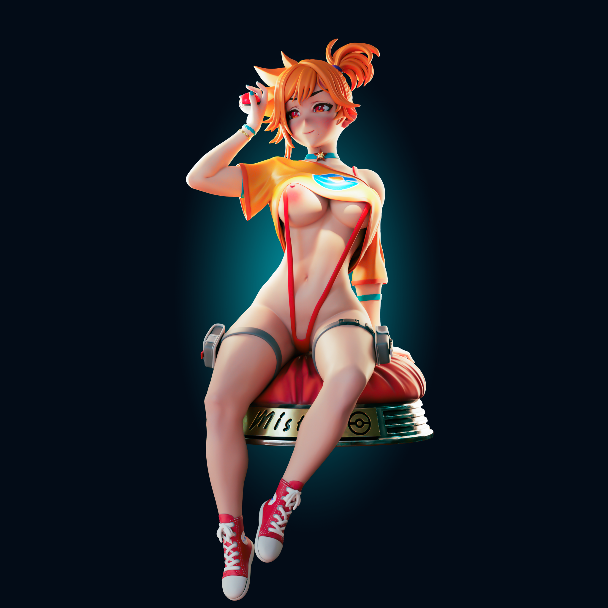 Adult Misty Statue | Pokémon Fan Art by Officer Rhu SFW,NSFW,Futa 3d printed statue,3d printed,nsfw statue,futa statue,Misty Statue,Pokemon Statue