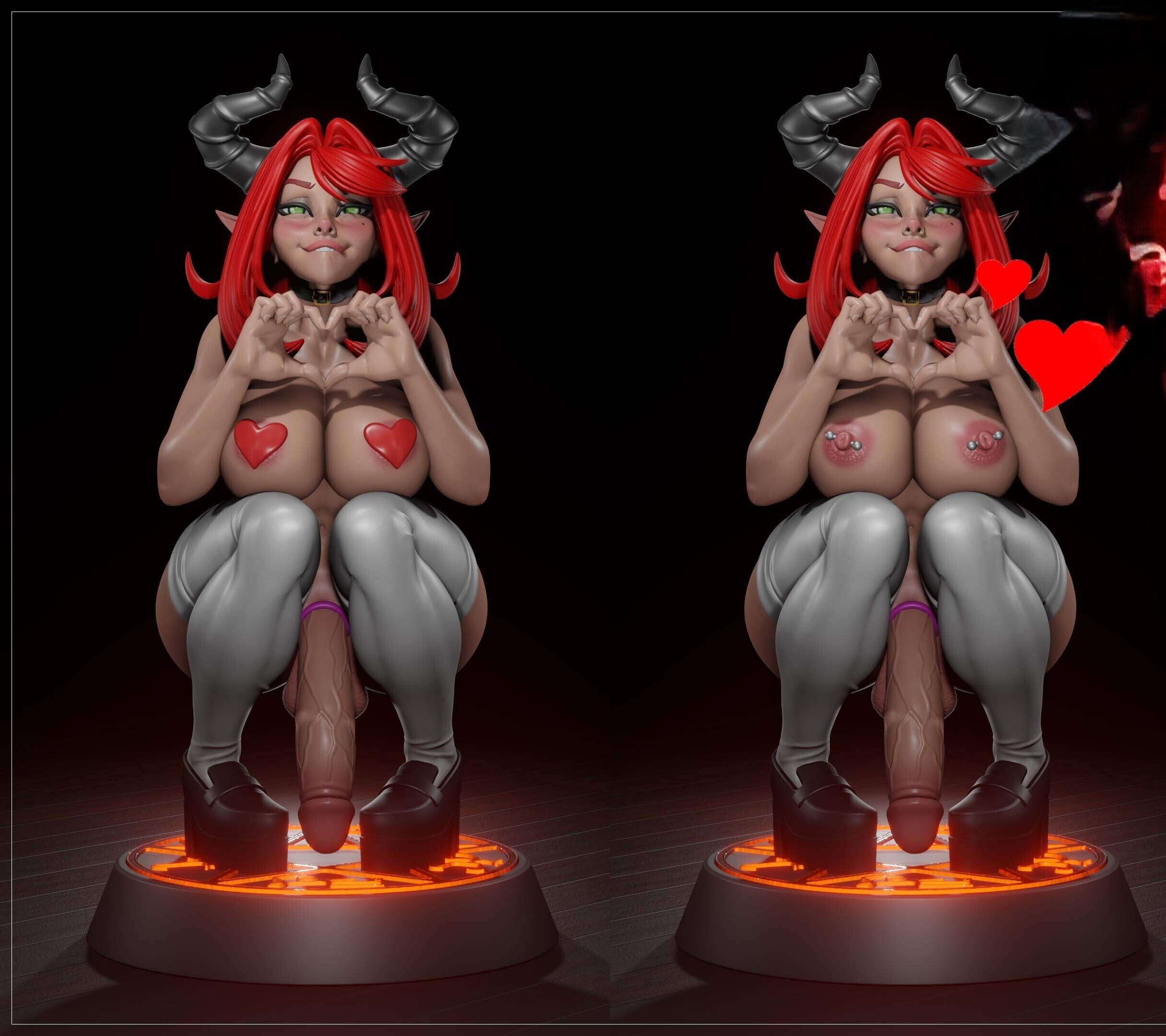 Statua Ruby Succubus | DnD di Digital Dark NSFW,Futa 3d printed statue,3d printed,nsfw statue,futa statue,3d printed figure,Ruby Succubus Statue