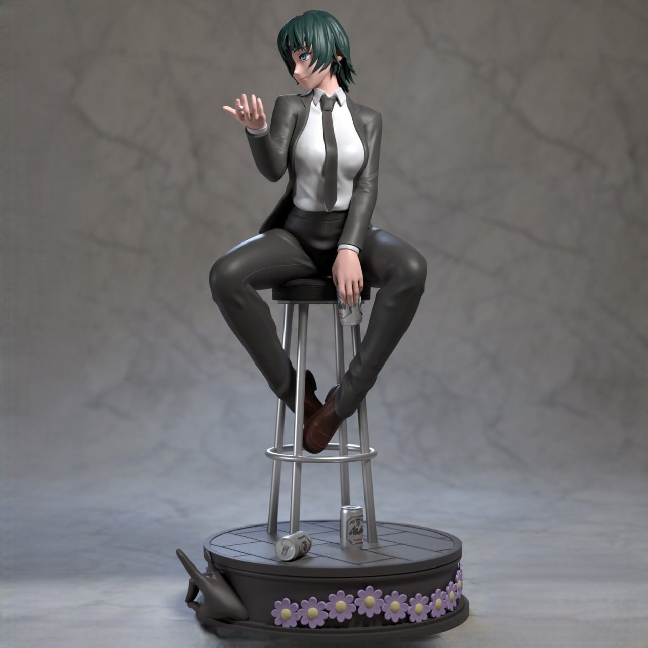 Himeno Statue | Chainsaw Man Fan Art by Azerama SFW,NSFW 3d printed,3d printed statue,nsfw statue,Himeno statue,Chainsaw Man statue