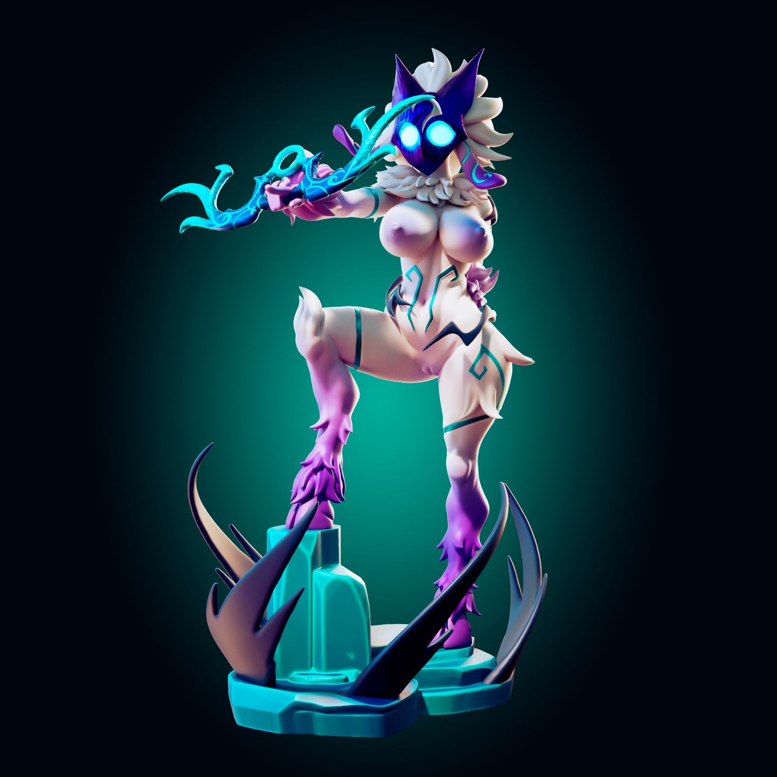 Lamb Statue | League of Legends Fan Art by Officer Rhu SFW,NSFW,Futa 3d printed statue,3d printed,nsfw statue,furry statue,futa statue,Lamb statue,League of Legends statue