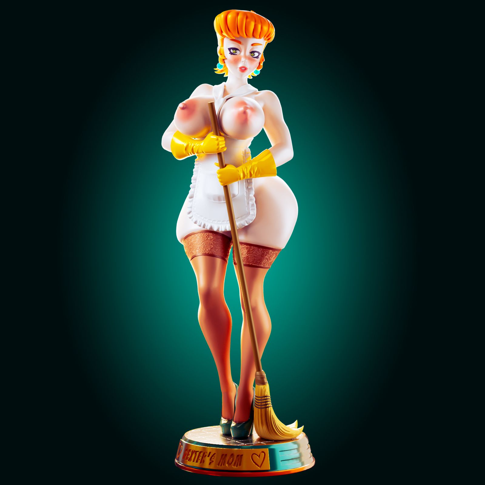 Dexter's Mom Ultra Thicc Statue | Dexter Lab Fan Art by Officer Rhu SFW,NSFW,Futa 3d printed statue,3d printed,nsfw statue,Dexter's Mom Statue,Dexter Lab Statue,futa statue