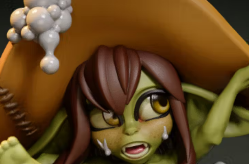 Bath Time Goblin Girl Miniature | DnD Fan Art by Jigglystix NSFW 3d printed,miniature,dnd miniature,Bath Time Goblin Girl,3d printed miniature,nsfw miniature