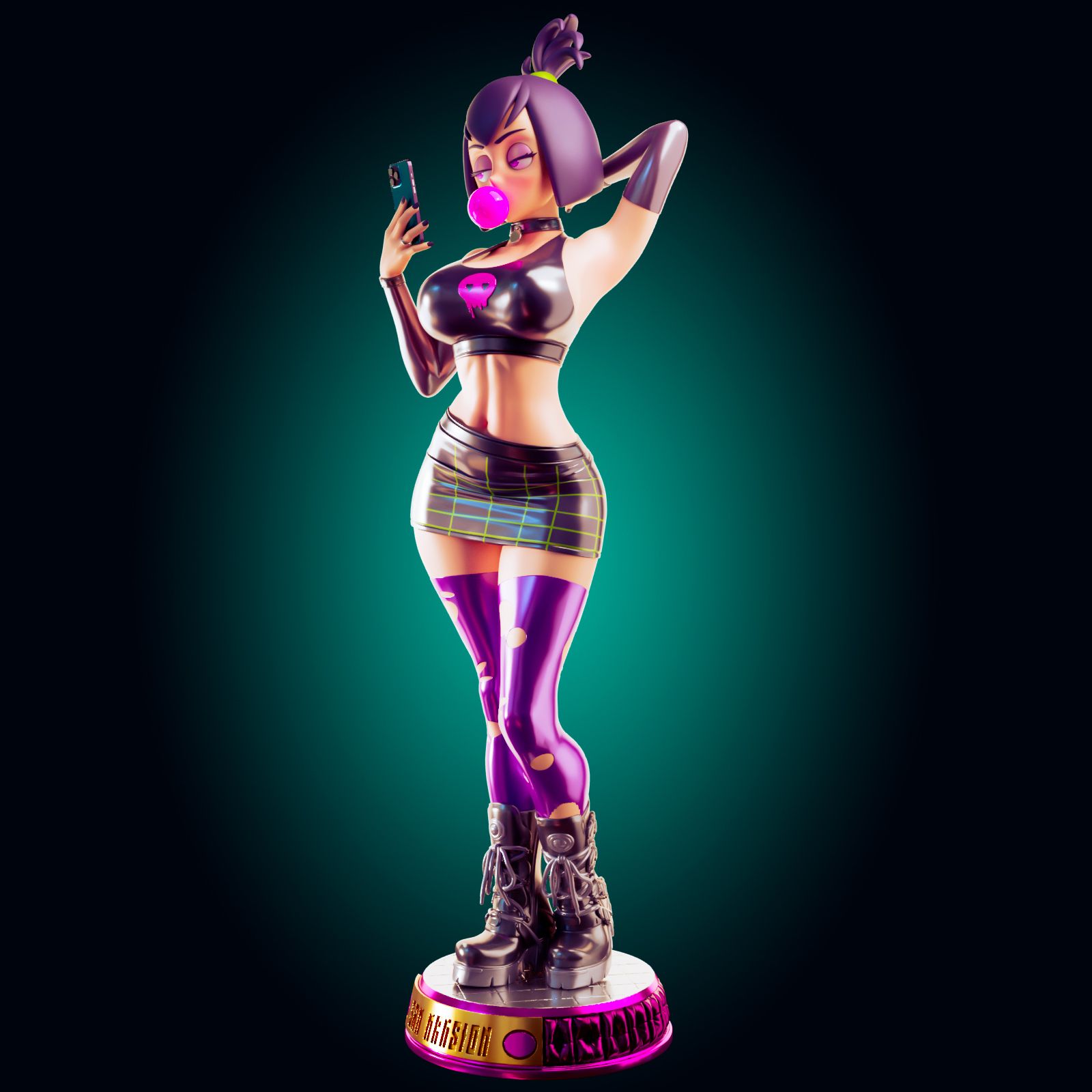Sam Manson Statue | Danny Phantom Fan Art by Officer Rhu SFW,NSFW,Futa 3d printed statue,3d printed,futa statue,nsfw statue,Sam Manson Statue,Danny Phantom Statue