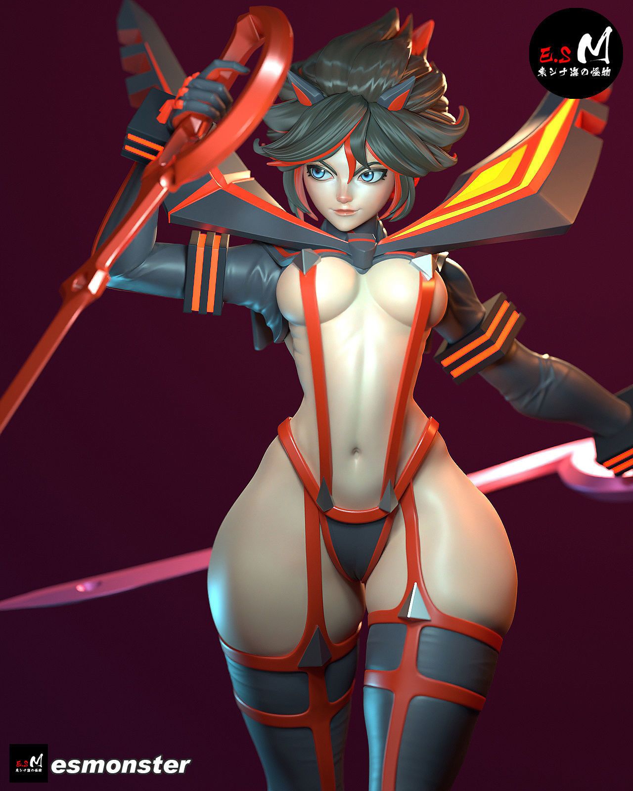 Ryuko Matoi Statue | Kill la Kill Fan Art by E.S Monster image