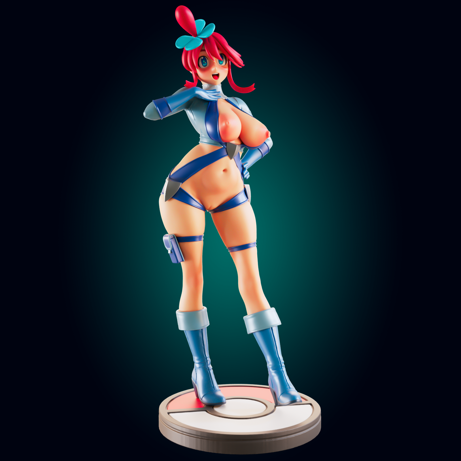 Skyla Trainer Statue | Pokemon Fan Art by Officer Rhu SFW,NSFW,Futa 3d printed statue,3d printed,3d printed figure,Skyla Trainer Statue,Pokemon Statue,futa statue,futa figurines,futanari figurines,futanari statue