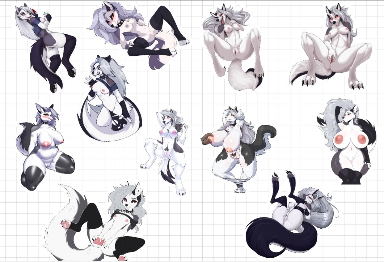 Loona 2 Mega Pack Sticker | Helluva Boss Vinyl Sticker NSFW furry sticker,Helluva Boss sticker,nsfw sticker,loona sticker,stickers