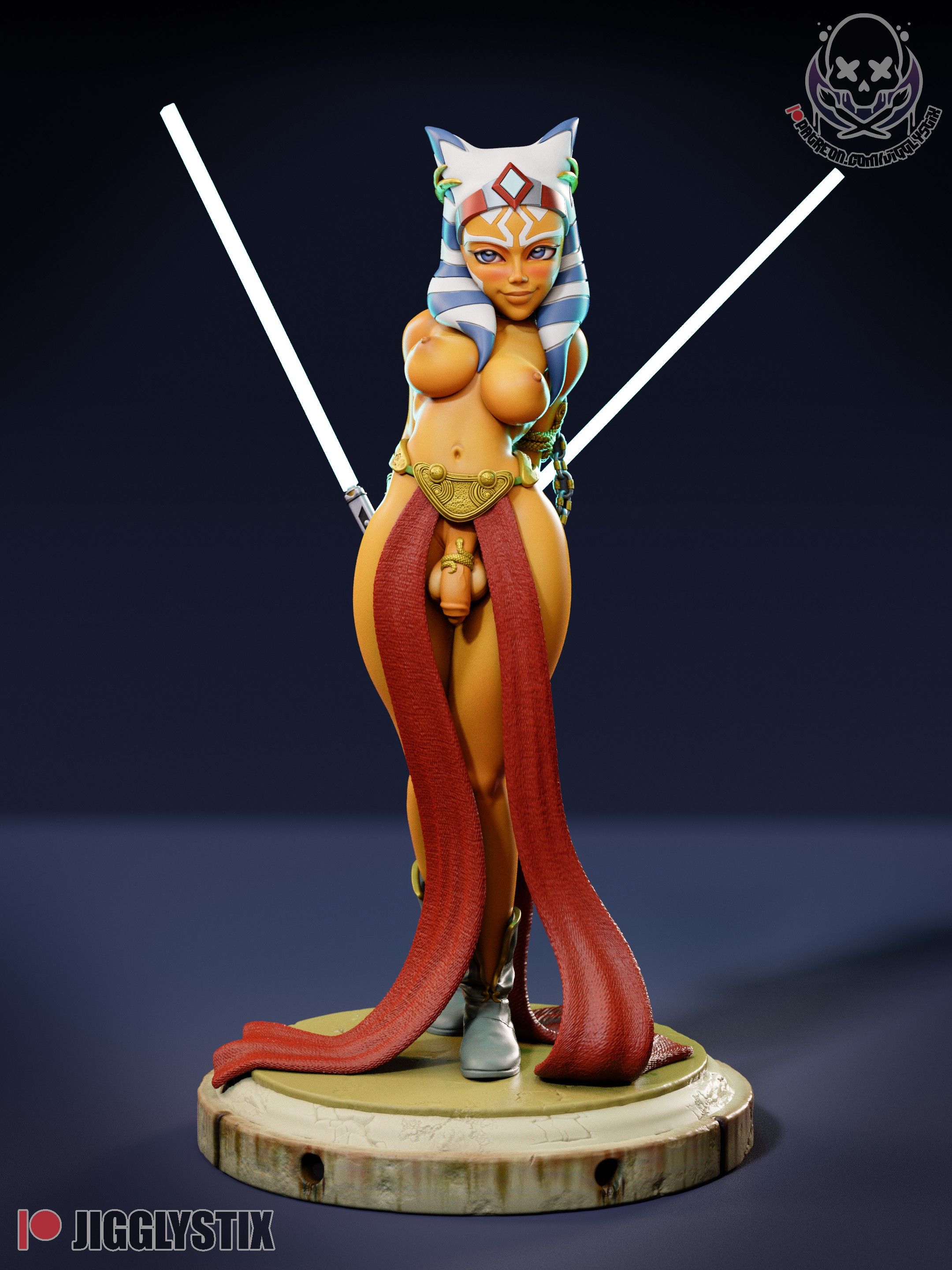 Ahsoka Statue | Star Wars Fan Art by Jigglystix SFW,NSFW,Futa 3d printed statue,3d printed,nsfw statue,3d printed figure,futa statue,Ahsoka Statue,Star Wars