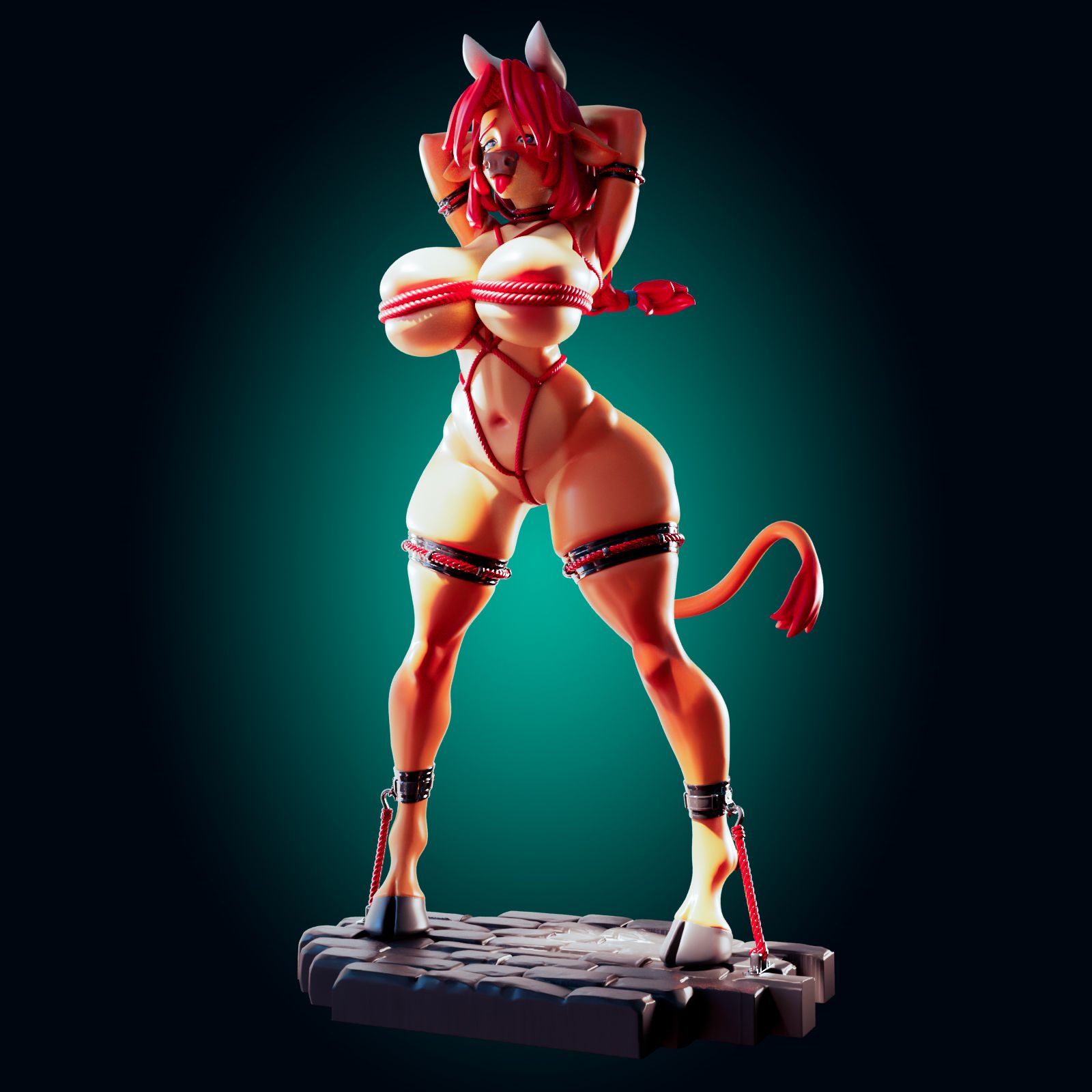 Bonnie Bovine Statue | Monster Musume Fan Art by Officer Rhu SFW,NSFW,Futa 3d printed statue,3d printed,nsfw statue,futa statue,Bonnie Bovine Statue,Monster Musume Statue