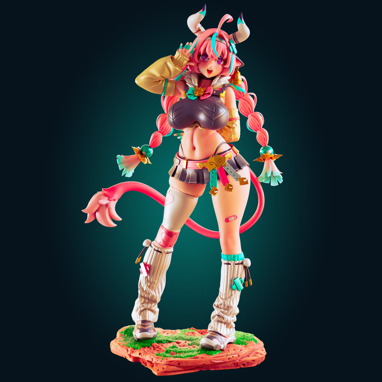 Statue Varesa Cowgirl | Genshin Impact Fan art par Officer Rhu SFW,NSFW 3d printed statue,3d printed,3d printed figure,Varesa Cowgirl Statue,Genshin Impact Statue,furry statue