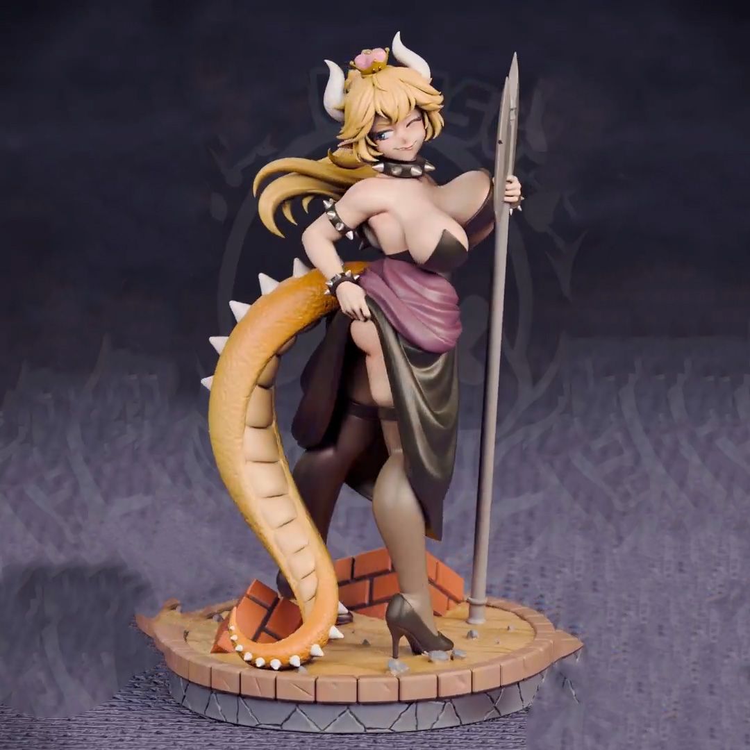 Bowsette Statue | Super Mario Fan Art by Jigglystix SFW,NSFW,Futa 3d printed statue,3d printed,nsfw statue,3d printed figure,futa statue,Bowsette Statue,Super Mario Statue,futa figurines,futanari figurines,futanari statue