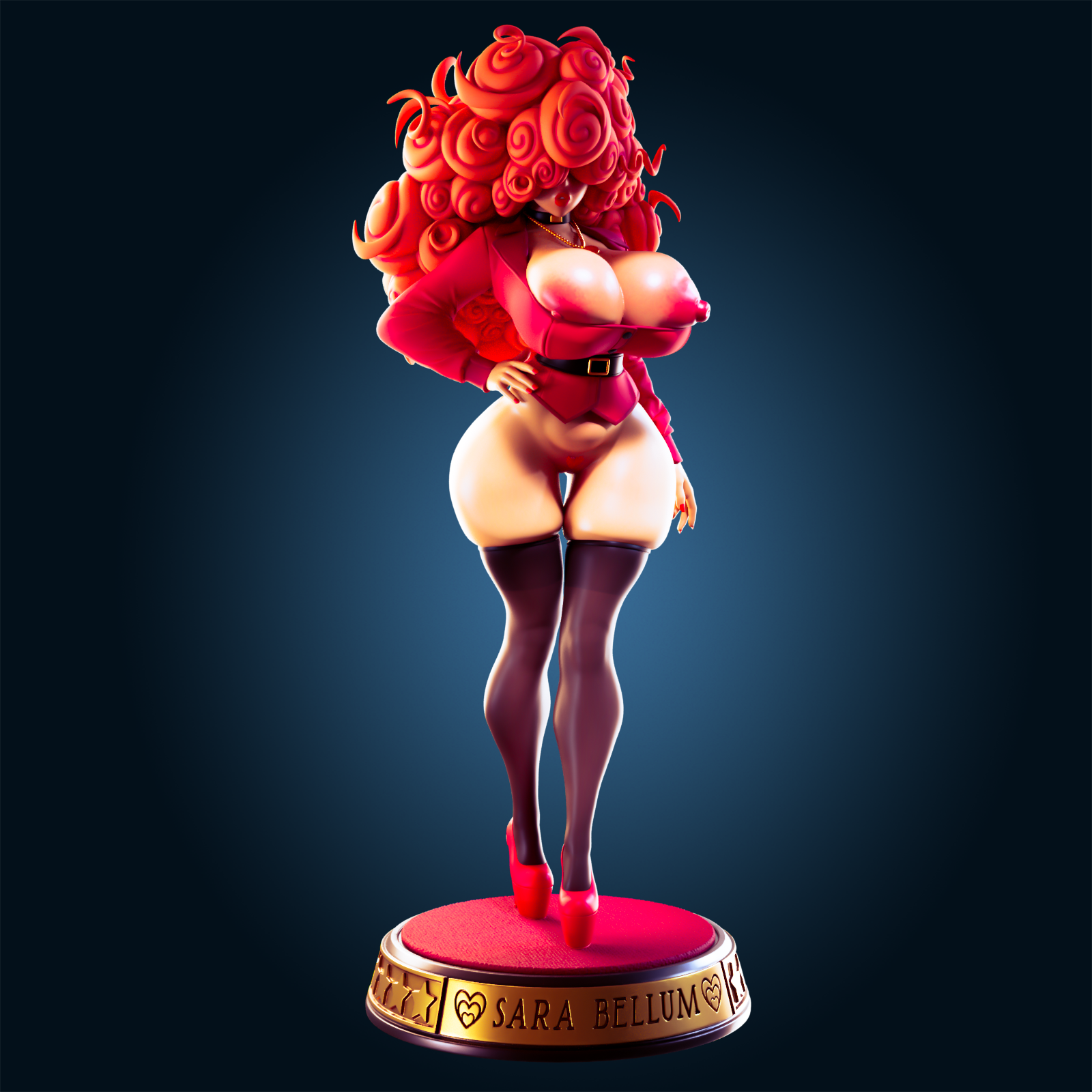 Sara Bellum Ultra Thicc Statue | Powerpuff Girls Fan Art by Officer Rhu SFW,NSFW,Futa 3d printed,Sara Bellum statue,futa statue,Powerpuff Girls statue,furry statue,nsfw statue