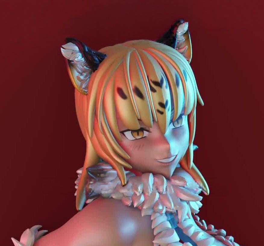 Ocelomeh Statue | Monster Girl Encyclopedia Fan Art by Magpie3d SFW,NSFW 3d printed statue,3d printed,3d printed figure,nsfw statue,Monster Girl Encyclopedia statue,Ocelomeh statue,furry statue