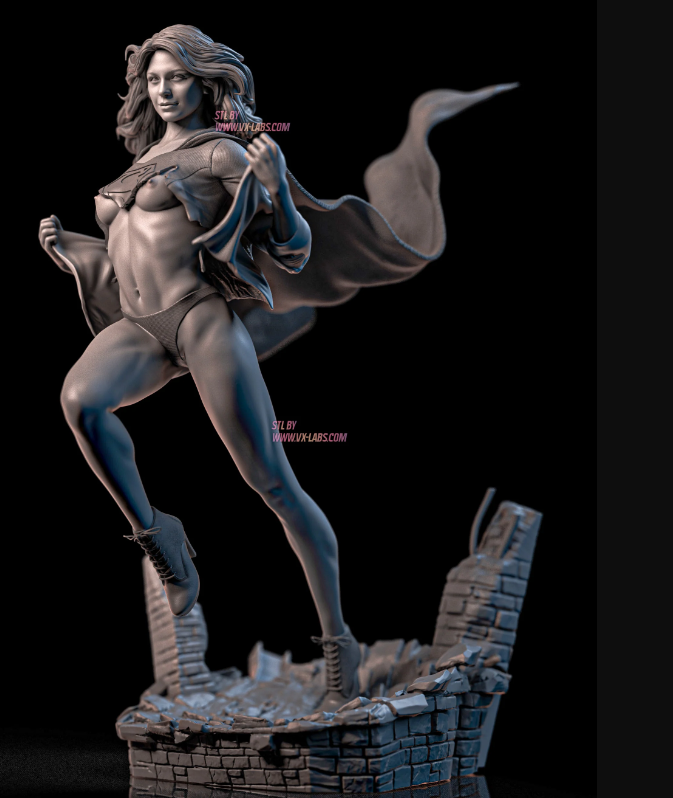 Supergirl Statue | DC Fan Art by VX-Labs SFW,NSFW null