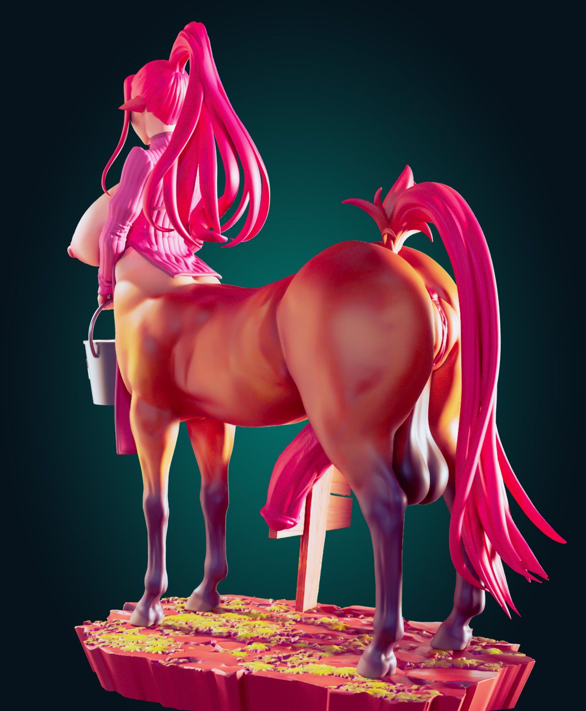 Meamil Airag Centaur Statue | Monster Musume Fan Art by Officer Rhu SFW,NSFW,Futa 3d printed statue,3d printed,nsfw statue,futa statue,Meamil Airag Statue,Monster Musume Statue,futa figurines,futanari figurines,futanari statue,furry statue