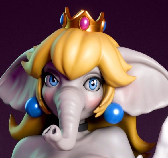 Elephant Princess Peach Furry Statue | Super Mario Fan Art by mowmaw NSFW,Futa 3d printed,Princess Peach statue,futa statue,Super Mario statue,furry statue,nsfw statue,futa figurines,futanari figurines,futanari statue