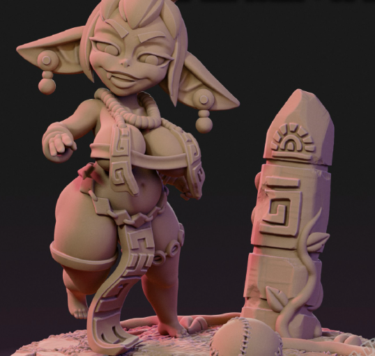 Aztec Football Goblin Miniature | DnD Fan Art by Jigglystix SFW,NSFW 3d printed,miniature,dnd miniature,Aztec Football Goblin,3d printed miniature,nsfw miniature