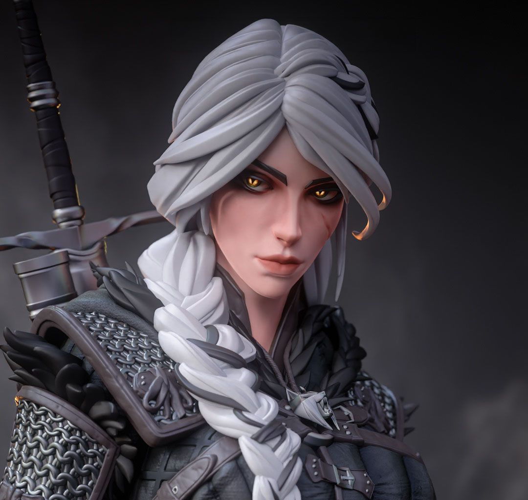 Ciri Older Statue | The Witcher Fan Art by Bulkamancer SFW 3d printed statue,3d printed,Ciri Older Statue,3d printed figure,The Witcher statue